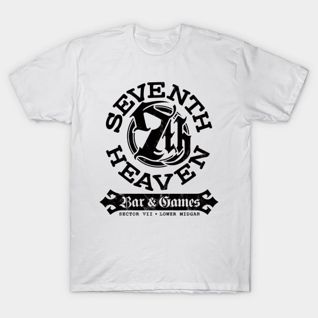 Seventh Heaven • Bar & Games (Black) T-Shirt by forgottenart